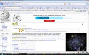 example of wikipedia ranking for the term internet