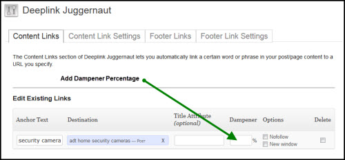 Content Editor Dampener Percentage