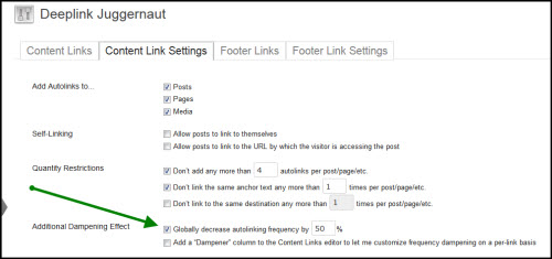 Global Link Dampening Setting
