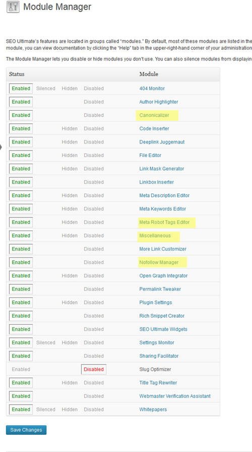 SEO Ultimate Module Manager