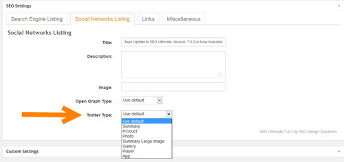Select Twitter Type and Add Images for Enhanced Markup